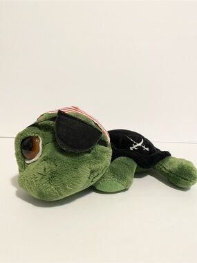 Russ Shecky Lil Peepers Pirate Turtle Big Eyes Plush Stuffed Animal Toy 10”